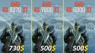 RX 9070 XT vs RX 7800 XT vs RX 6800 XT Test at 1080P and 1440P