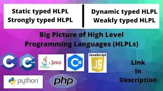 Strongly typed | Weakly typed | Static typed | Dynamic typed | Important Programming Concepts|