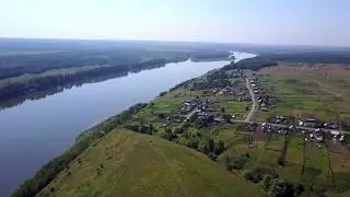 Верхнелочентау в Нижнелочентау с квадрокоптера. Август 2017