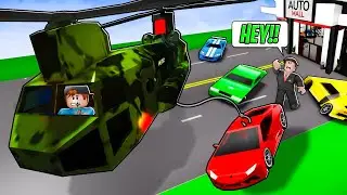 I Use HELICOPTER To Steal SUPERCARS in Brookhaven RP!!