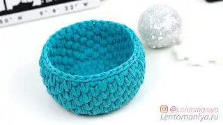 Корзинка из трикотажной пряжи. Идеальное дно.