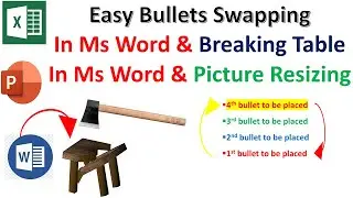 Easy Bullets Swapping In Ms Word & Breaking Table In Ms Word & Picture Resizing