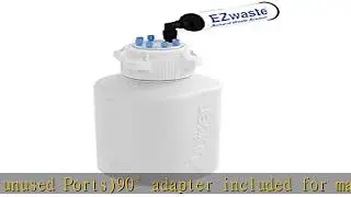 EZwaste HPLC Solvent Waste System, 4L Heavy Duty Reusable Bottle, 83mm (83B) VersaCap with Four (4X