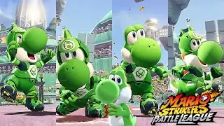 Mario Strikers Battle League 4 Yoshis vs Team Waluigi at Planetoid CPU Hard