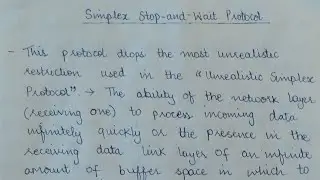 Simplex Stop and Wait Protocol || Data Link Layer Protocol