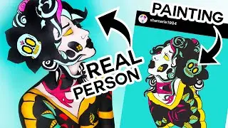 RECREATING MY SUB'S ART and Turning it Into Makeup! (CC)