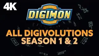 (DUB) Digimon Season 1 & 2 ALL DIGIVOLUTIONS「4K AI UPSCALE」