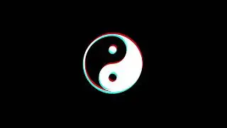 Yin Yang Symbol Of Harmony icon Vintage Twitched Bad Signal Animation.