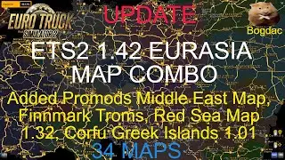 ETS2 1.42  MAP COMBO (Update)  Promods 2.57, Roex 3.2 Rusmap2.4.2 , Southern Region 10.5etc  34 Maps