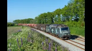 DB Cargo with TME 1526 + return goods from Aalborg Østhavn at Mundelstrup 07-06-2023