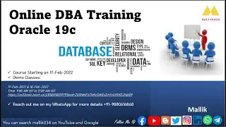 19c Oracle DBA Training || 17-Feb-2022 New Batch || Online Oracle DBA Training