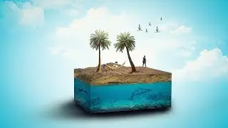 3d Beach Photo Manipulation And 3d Effect | Photoshop Tutorial