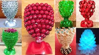 Top 5 best decor ideas 💡 from plastic bottle# flower vase