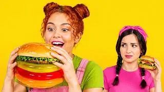 GIANT JELLY FOOD VS REAL FOOD CHALLENGE || Funny Food Challenge by 123 GO! GOLD