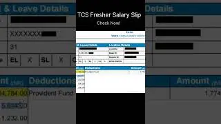 TCS Freshers Salary | Freshers Salary TCS| TCS Salary Slip 