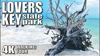 |4K| Lovers Key State Park Beach, Florida, Walking Tour, Slow TV, Ambient