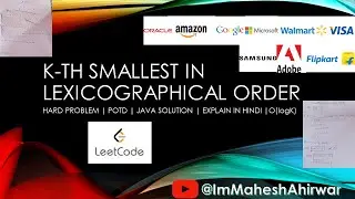 K-TH SMALLEST IN LEXICOGRAPHICAL ORDER | POTD | JAVA SOLUTION | HARD PROBLEM | #trending #leetcode