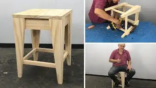 Easy-to-Make Wooden Stool - Woodworking Tutorial