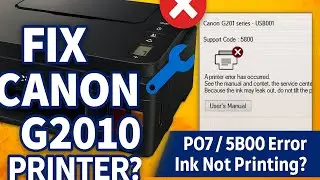 HOW TO RESET CANON PIXMA G2010 PRINTER | P07 and 5B00 Error + Black Ink not working