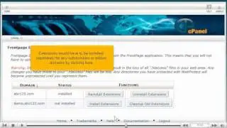 How to activate the FrontPage extensions in cPanel