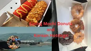 TRYING Mochi Donuts and Korean Hotdogs!| First time EVER Eating! #mukbang