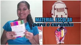 MEU MATERIAL ESCOLAR 2024 PRO CURSO| Comprinhas e mostrando.