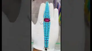 Роскошные браслеты с натуральными камнями и бриллиантами Серебро 925