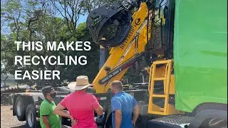 Just Grab IT 💚 This special crane has a grapple that makes recycling ♻️ easier 🌎