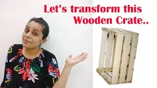 Leaf Painting on Wooden Crate with Acrylic Paints 🍃🎨🖌 DIY Kitchen storage