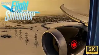 Morning Snow-Storm Arrival into Calgary | Microsoft Flight Simulator 2020 | Realistic Graphics