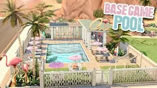 PINK FLAMINGO POOL 🦩 the sims 4 speed build || renovating base game