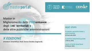 Open Day Master PERF.ET X Edizione - Incontro del 13 gennaio