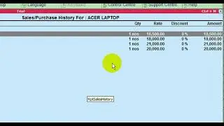 Free tally erp tdl for Item Sales and Purchase history for Invoicing
