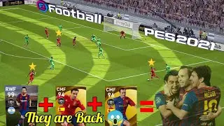 Messi + Xavi + Iniesta 😱 The Golden Trio | Pes 21 mobile | Pes #Shorts