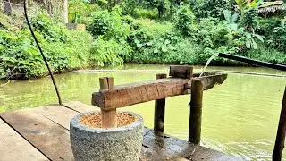 rice mill uses water power to create rice grains #1