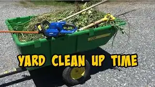 John Deere 17 cu.ft. Pull Behind Garden Trailer Part 2: Hauling Yard Scraps.
