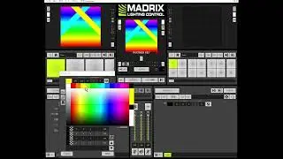 MADRIX レイヤ機能 2つのラインの進行方向/クロス/カラーチェンジや背景もグラデ―ションから流体エフェクトに変更する