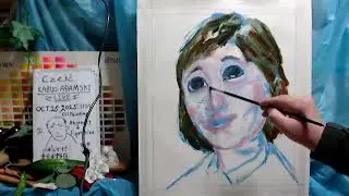 Oil painting  portrait day 1  op1581-1 [LIVE]--  
