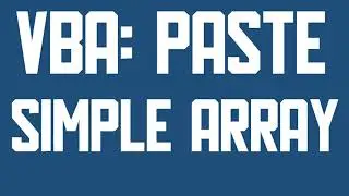 VBA Paste simple array on sheet