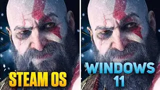 God of War Ragnarok - SteamOS vs Windows 11 - Steam Deck