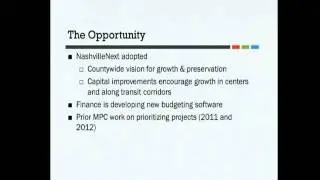 NashvilleNext Implementation: The Capital Improvement Budget