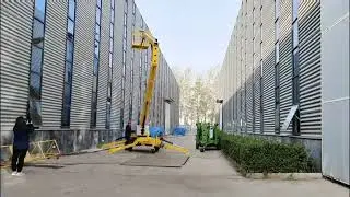 Two sets trailer boom lift-Ready for exporting