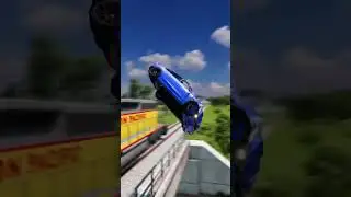WHICH CAR WILL JUMP OVER THE TRAIN? 🤯😳 #shorts  #beamngcrash