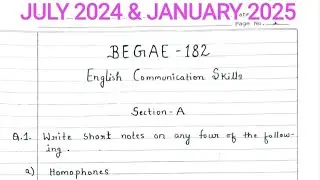 BEGAE 182 solved handwritten assignment 2024-2025 | BEGAE 182 solved assignment in English 2024-2025