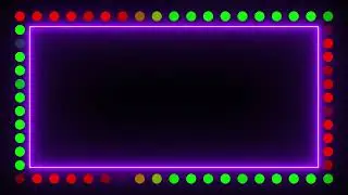 No Copyright Royalty Free Purple Neon Frame With Red & Green Lights Seamless Loop