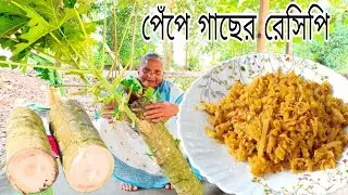 পুরনো দিনের খুব উপকারী ও সুস্বাদু একটা রেসিপি, পেঁপে গাছ ভাজি | Village food pepe gach bhaji