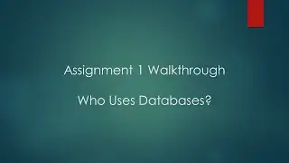 DB1 Assignment 1 Walkthrough
