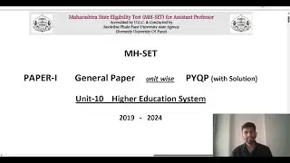 MH SET Paper 1 Unit 10   Higher Education System   PYQ Analysis + Key Concepts
