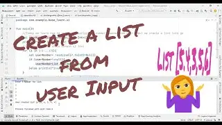 create a list of number from user Input 