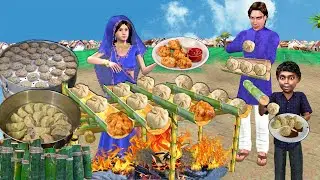 Bamboo Momos Bamboo Fried Momos Street Food Hindi Kahaniya Hindi Moral Stories Funny Comedy Video